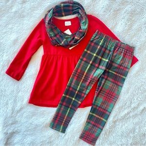 Girl Boutique Red Plaid Scarf Set
